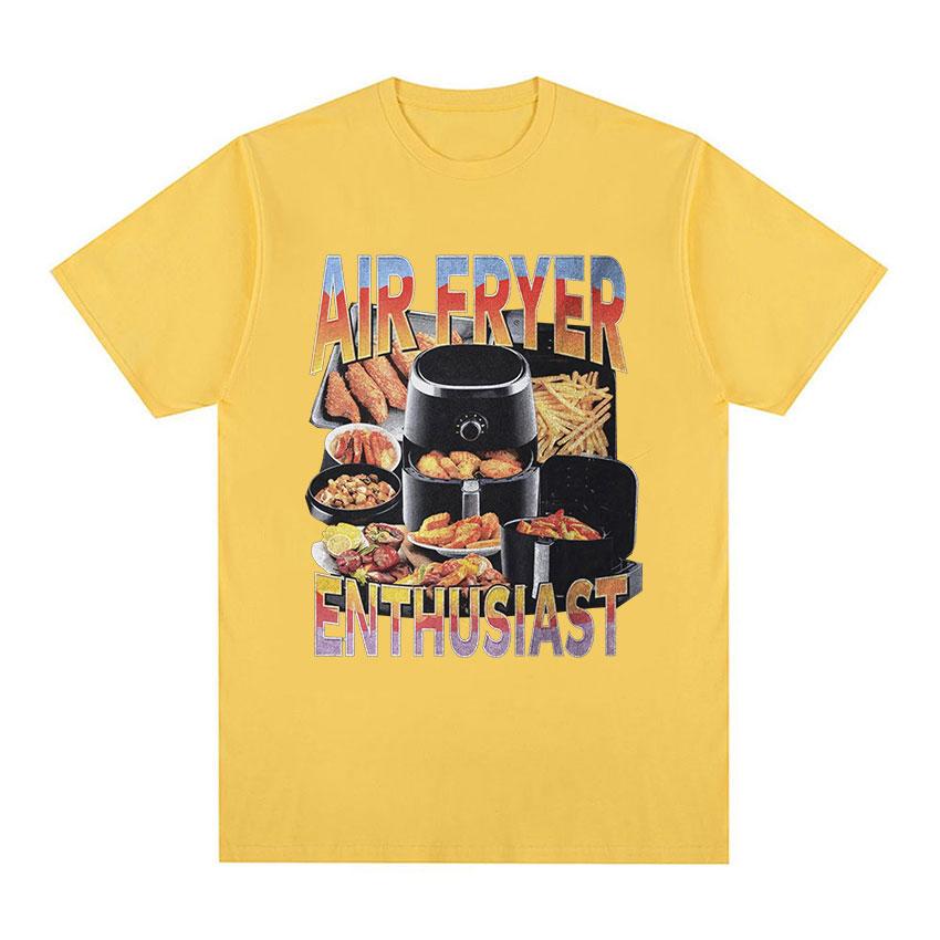 Air Fryer Enthusiast Funny Cooking Lover TShirts Men Women summer O-Neck short sleeve T-shirt fashion High Quality Cotton TShirt