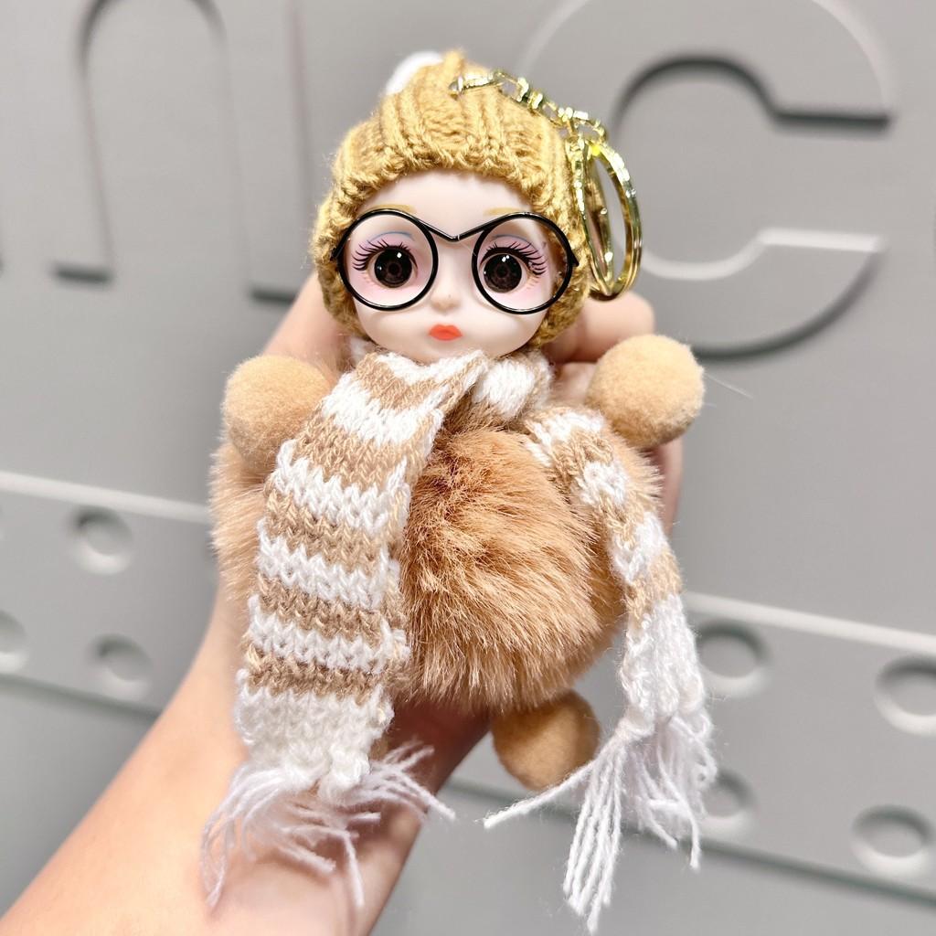 Большая Веселая Плюшевая Кукла-Глаз Брелок Красочные Шарфы Уникальный Аксессуар для Сумок и Ключей