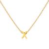 Stainless Steel Initial Necklace Gold  Color Cut Letters Single Name Choker Necklace for Women Pendant Jewelry Gift