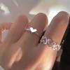 Gold Silver Color Couple Rings Set Heart Butterfly Shaped Women's Ring Fashion Love Jewelry for Women Girls Gift Punk Alloy Ring