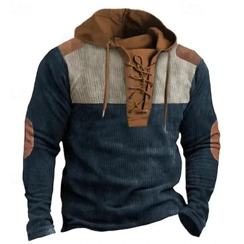 Casual Long Sleeve Hoodie Drawstring Men's Streetwear Comfortable Breathable Sweatshirt Fashionable Basic