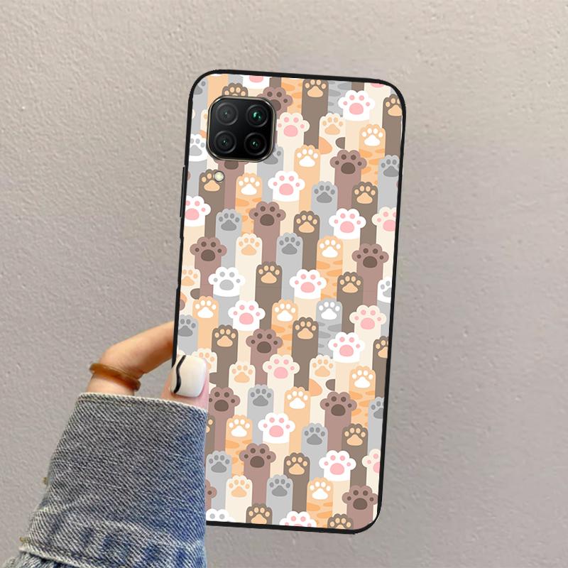 Cute Funny Cats Paws Pattern For Huawei Nova Y70 Y90 Y60 Y73 Y72 Y61 Y91 12s 12i 11i 8i 9 10 SE P40 Lite P60 P30 Pro Case
