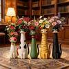 Quirky Cat Shaped Flower Planter Handcrafted Resin Cat Flower Holder Cat Bud Vase  Garden Decor