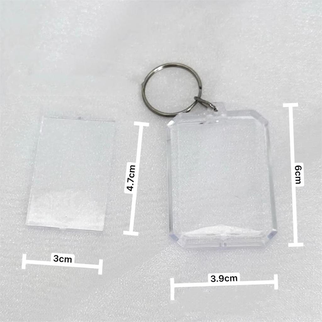 1Pc INS Simple Transparent Acrylic 1-inch Photo Frame Korean Kpop Idol 1-inch Photocard Protective Display Key Chain Bag Pendant
