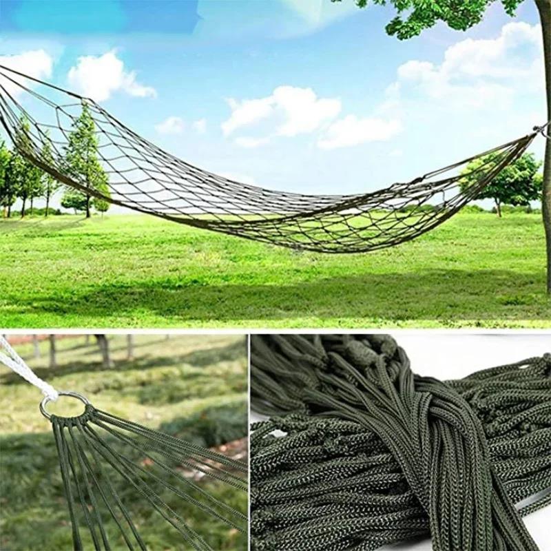 Portable Camping Hammock, Sport Outdoor Hammock Mesh Net For Garden Beach Yard Travel Swing Hanging Bed High Quality