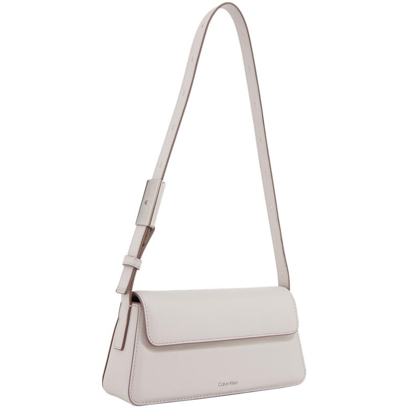 Calvin Klein Versatile Flap Trapezoid Baguette Bag Women Shoulder Bag Milk-White 4K3110G-WGY
