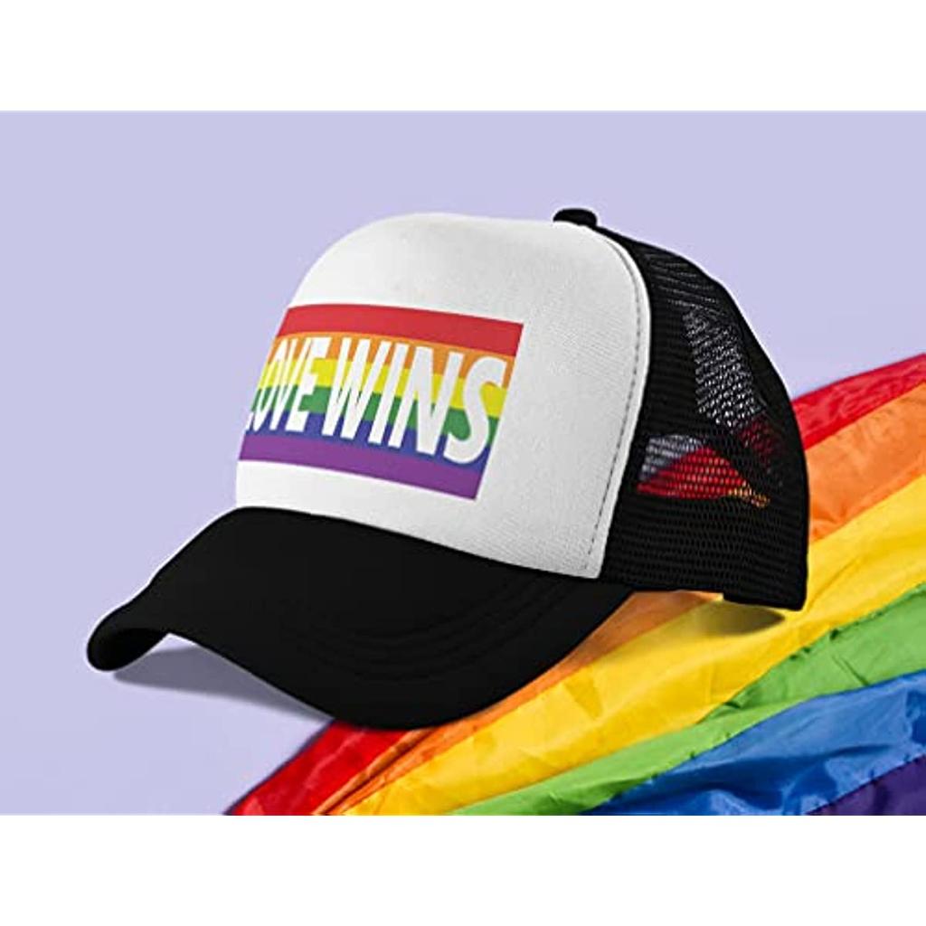 Радужная шляпа Love Wins, ЛГБТК-подарки, гей-прайд, шляпы дальнобойщика Love Is Love, сетчатая кепка, бейсболка для унисекс, четыре сезона