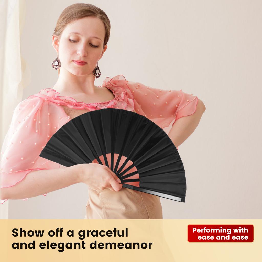 2 Pcs Retro Style Hand Folding Fan Tough Exquisite Craft Gift Home Decoration Ornament for Men and Women Dancing Hand Fan