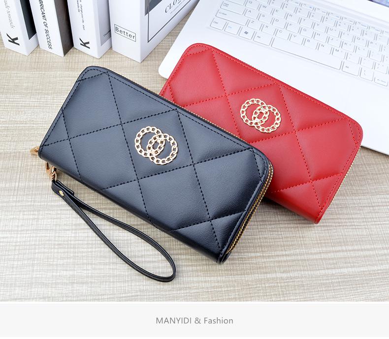 Женский длинный кошелек с двойной молнией: Вместительный клатч и сумка для мобильного телефона