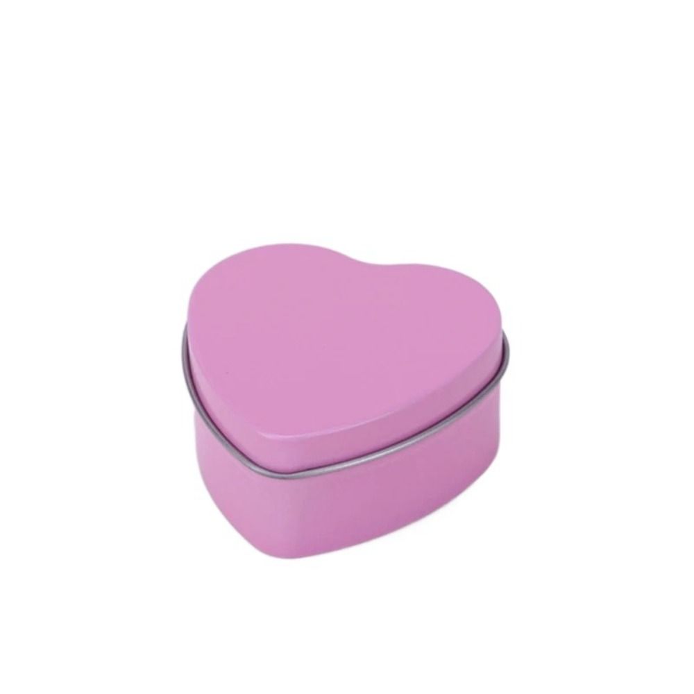 Серебряные/красные/розовые банки в форме сердца Жестяные контейнеры в форме сердца Креативные банки для изготовления свечей своими руками