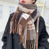 Luxury Cashmere Womens Scarf Spring Winter Plaid Cappa Opera Cape Wraps Female Tippet Bandana Scarves Headscarf