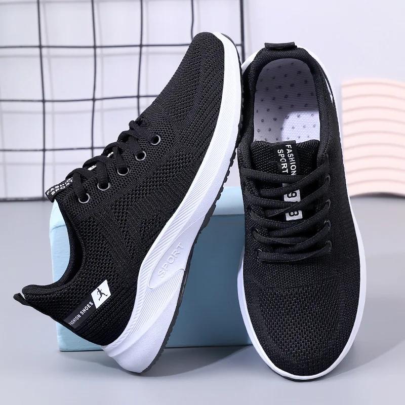 Women's Shoes Spring and Autumn 2024 New Leisure Sports Running Shoes Mesh Breathable Soft Sole Women's Shoes Versatile