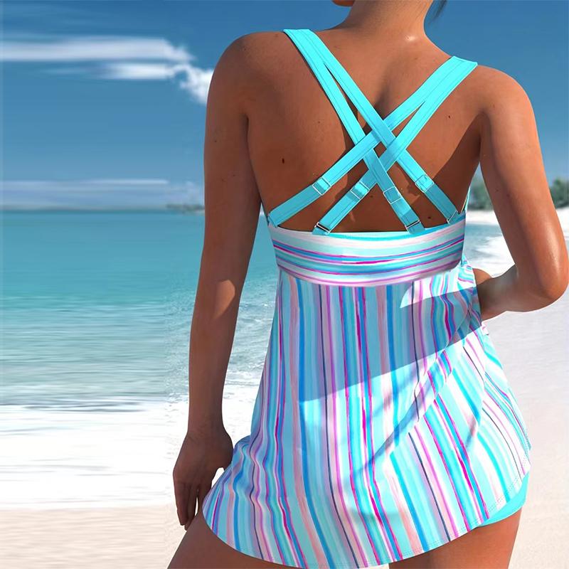 2024 женский сексуальный большой размер с цветочным принтом купальник женский летний комплект из двух предметов танкини модное монокини пляжная одежда банный костюм