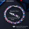 WWJ Unique Rainbow Mystic Cubic Zirconia Chain Link Bracelets