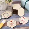 50/100Pcs Unfinished Blank Wooden Hexagon Slices - Hanging Embellishments Wooden Discs for Art Crafts Wedding Christmas Crafting