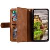 For Motorola Moto G75 5G Case PU Leather Phone Cover with Zipper Wallet 9 Card Slots