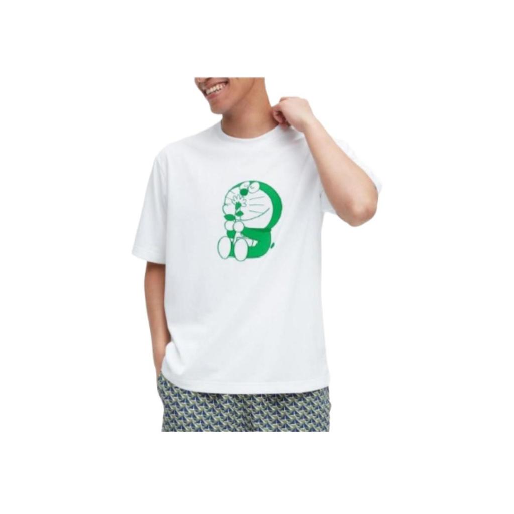 Uniqlo X Doraemon Коллаборация SS23 Футболка с коротким рукавом С принтом Дораэмона на груди Унисекс Топы Белый 461096-00