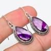 Natural Brazilian Amethyst Gemstone 925 Solid Sterling Silver Earring 1.50" V2L04