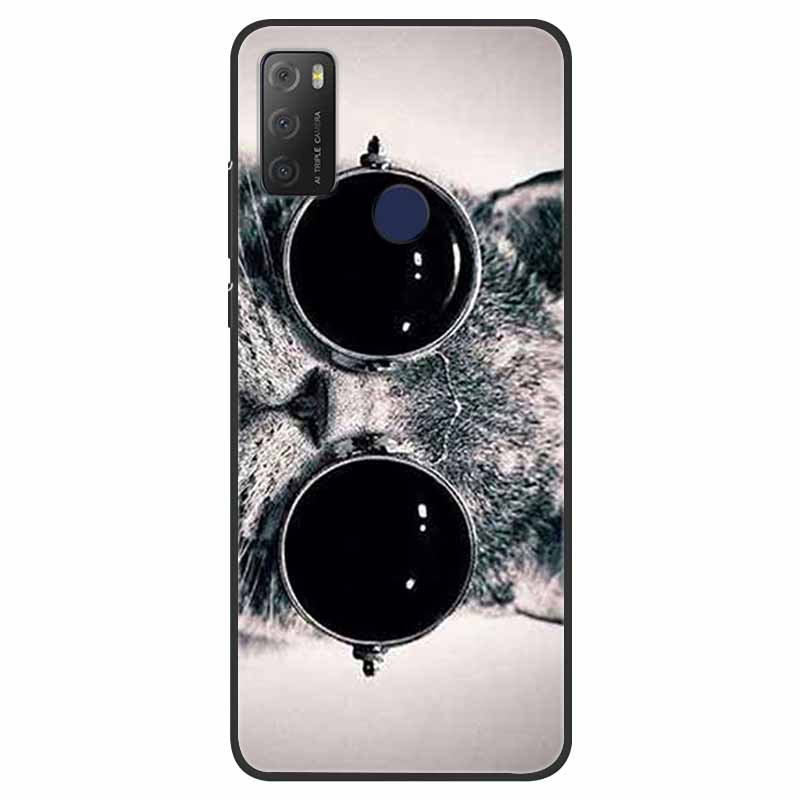 Для чехла TCL 20Y Мраморный Мягкий Силикон Задняя Крышка Волк для TCL 20E 6125F 6.52 дюйма Fundas Чехол для Телефона Для TCL20Y 6156D 20 E Coque