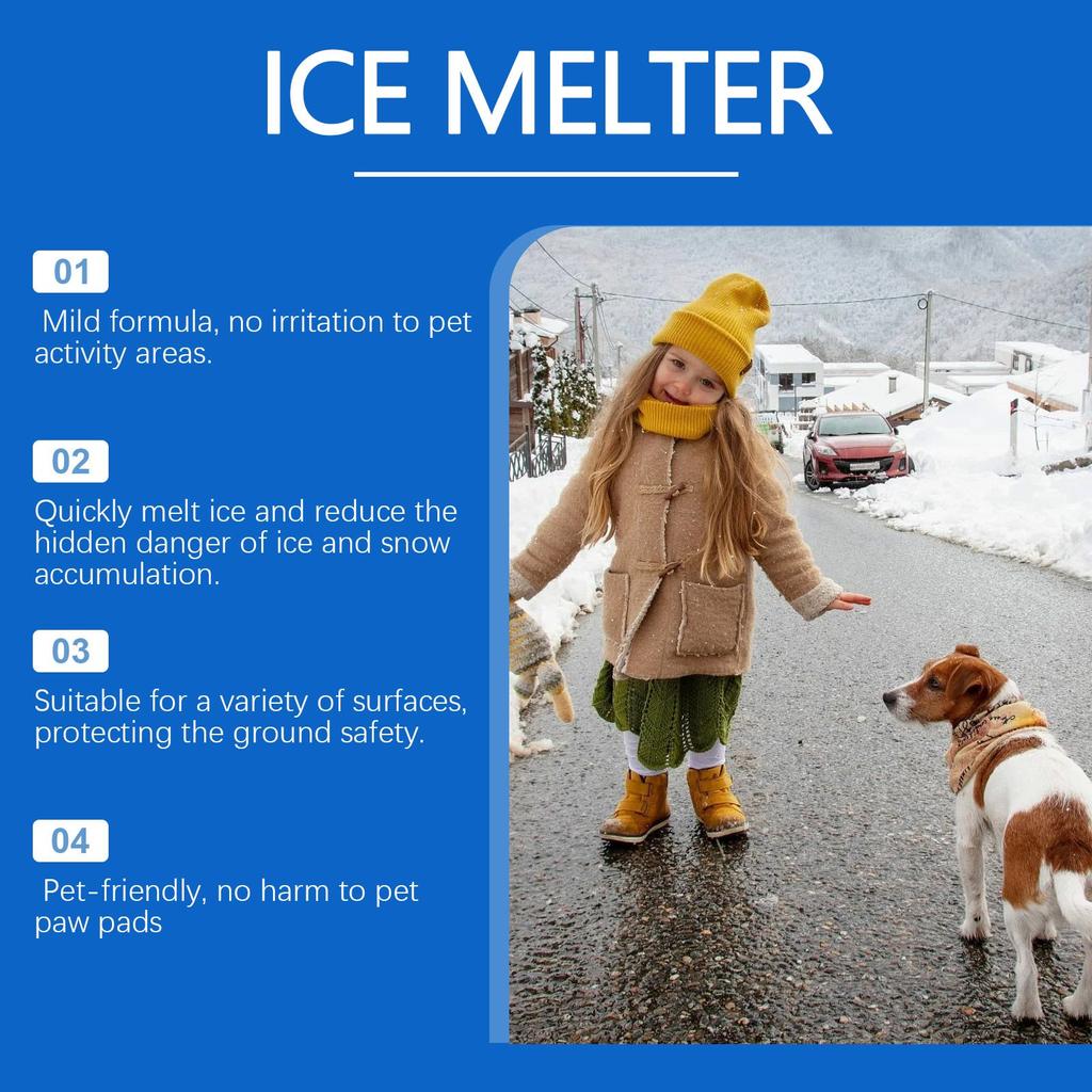 Pet Safe Ice Melting Suitable For Concrete Ice Melting Pet Friendly For Snow Removal & Icing Portable Bag,100g