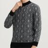 Men's Vintage Diamond Round Neck Sweater Long Sleeve Pullover