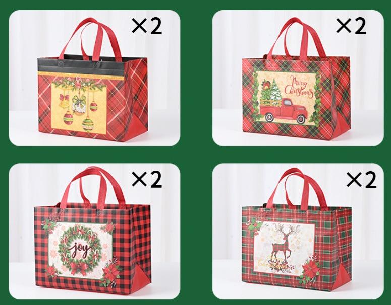 8/12/16pcs Large Christmas Gift Bags, Christmas Tote Bags with Handles, Reusable Non-woven Christmas Shopping Bags
