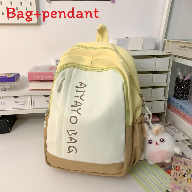 Mini Color Block Nylon Backpack For Women With Laptop Pocket For School Use