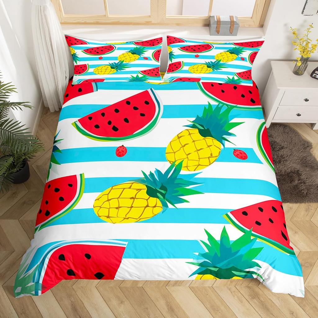 Пододеяльник с фруктами, клубникой, бананом, манго, лимоном, ананасом, комплект постельного белья, виноград, оранжевый пододеяльник, летний фрукт, пододеяльник