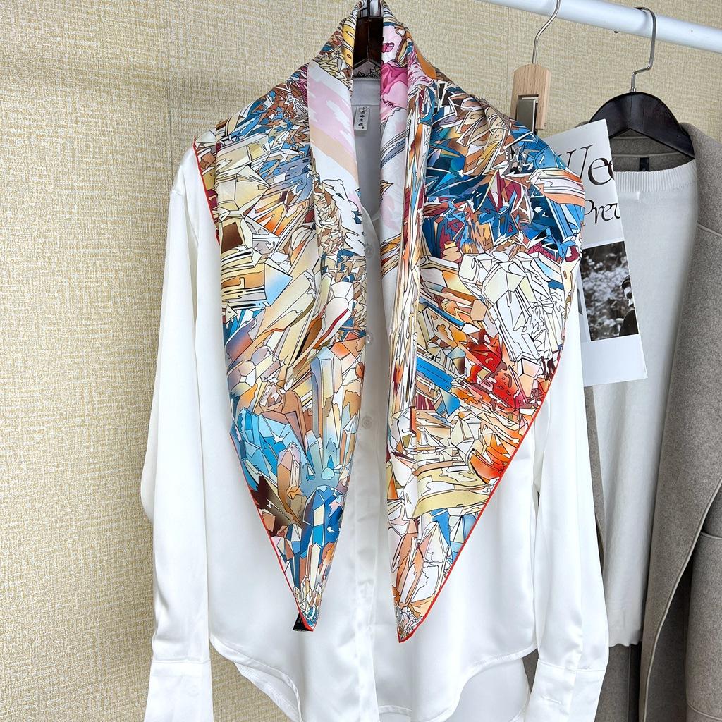 [Кристальная Долина] Великолепная Страна Чудес Нефритово-зеленый Единорог 14 мм Твил Тутовый шелк Шелковый шарф Шаль Квадратный шарф