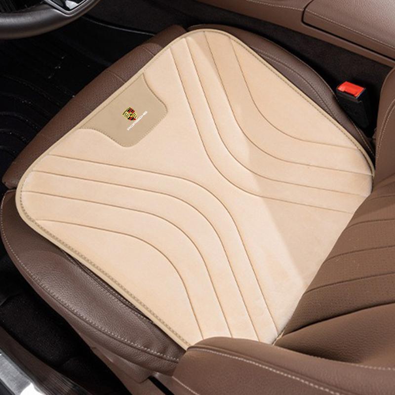 Автомобильная подушка на сиденье Утолщенная Изоляционная Фланелевая Плюшевая Подушка на Сиденье Для Porsche Macan 911 718 Taycan Panamera Cayenne Boxster Cayman