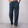 Модные мужские свободные повседневные брюки большого размера, льняные дышащие спортивные брюки, мужские брюки