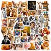 50 Funny Cat Head Stickers New Products Internet Celebrity Cat Funny Emoticon Pack Sand Sculpture Spoof Graffiti Stickers