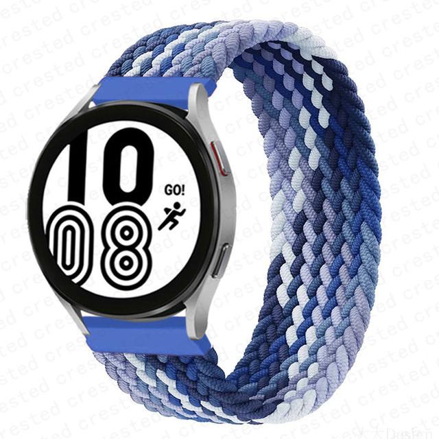 20 мм 22 мм ремешок для Samsung Galaxy watch 6 7 4 5 pro active 2 Gear S3 плетеный браслет solo loop ремешок Huawei watch GT 2 3