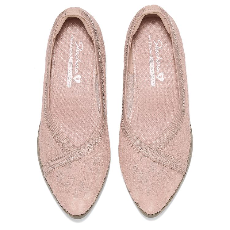 Skechers Клео Опилки Удобные Универсальные Повседневные Лоферы Женские лоферы Розово-красные 159137-ROS