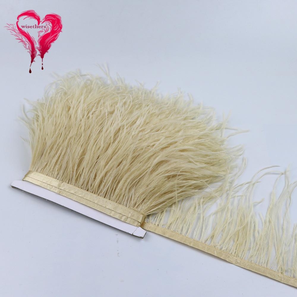 Ostrich Hair Cloth Edge Dress Dress Accessories Skirt Feather Trim With 10-15Cm Tassel