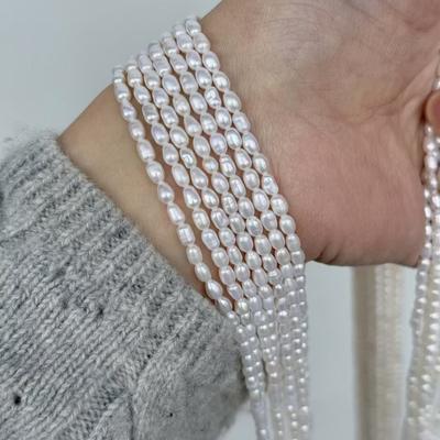 1 нить весна лето DIY аксессуары белый рис в форме жемчуга 3-3,5 мм для изготовления ювелирных изделий DIY кулон браслет ожерелье серьги аксессуар