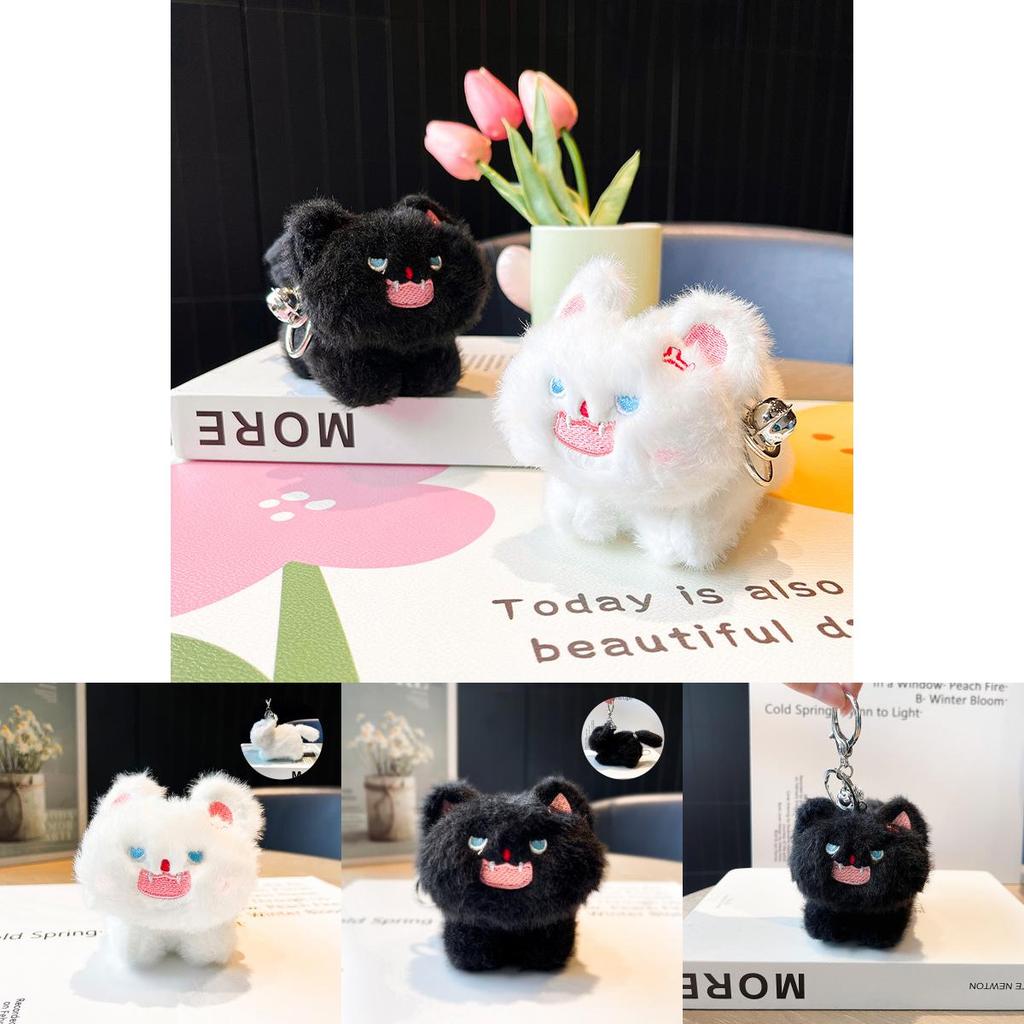 Soft And Cuddly Plush Cat Keychain Featuring Adorable Tail For Stylish Accessories