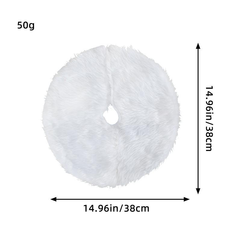14,96 дюйма Юбка для рождественской елки Белый искусственный мех Плюшевая Вышитая бисером Счастливого Рождества С Новым годом Домашний коврик для рождественской елки Праздничный декор
