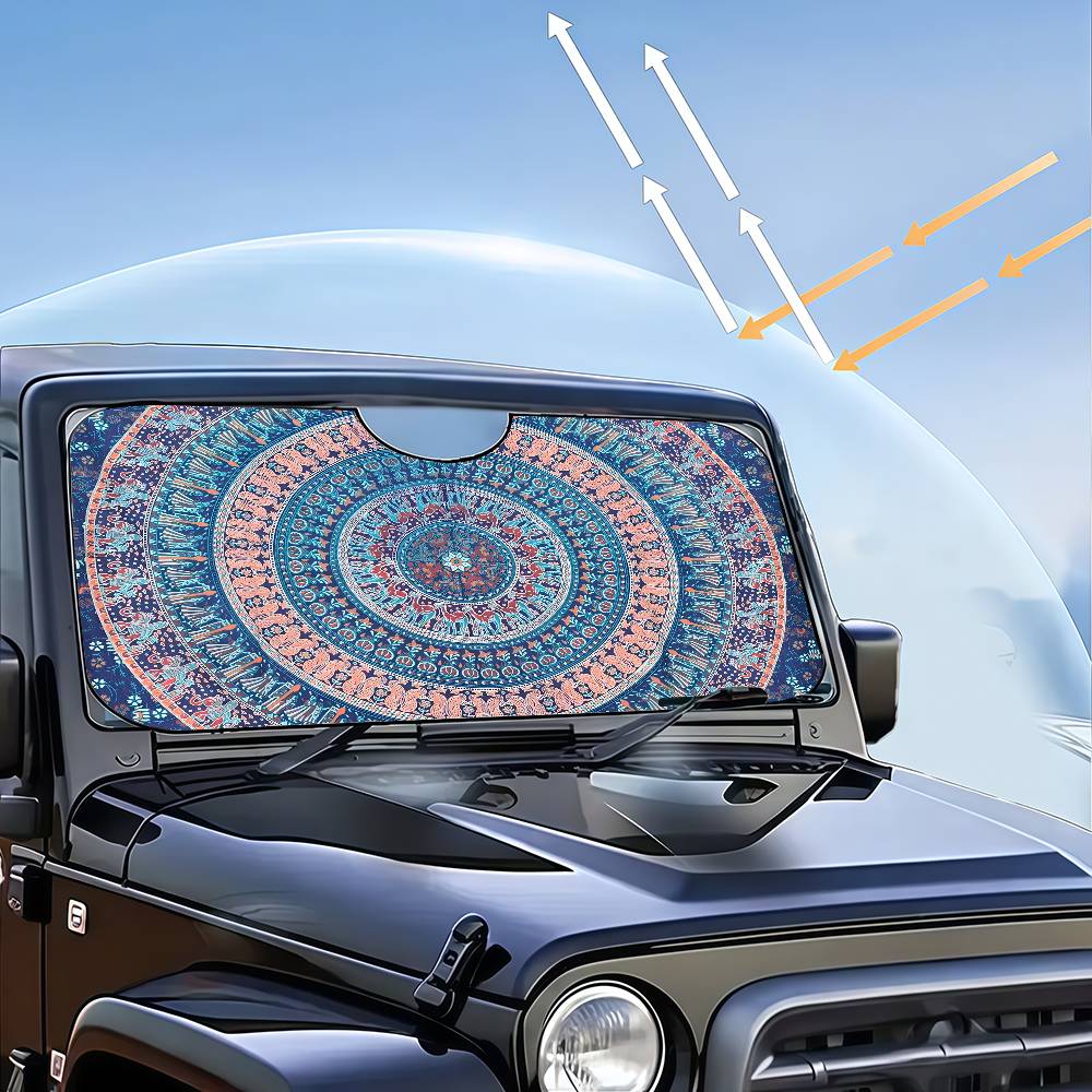 Mandala Sunshade Sun Shade Shield Blocker Auto Cover Protector Window Visor Universal