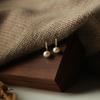Серьги из натурального пресноводного жемчуга для женщин, милые короткие серьги с бриллиантами, новый стиль высокого класса