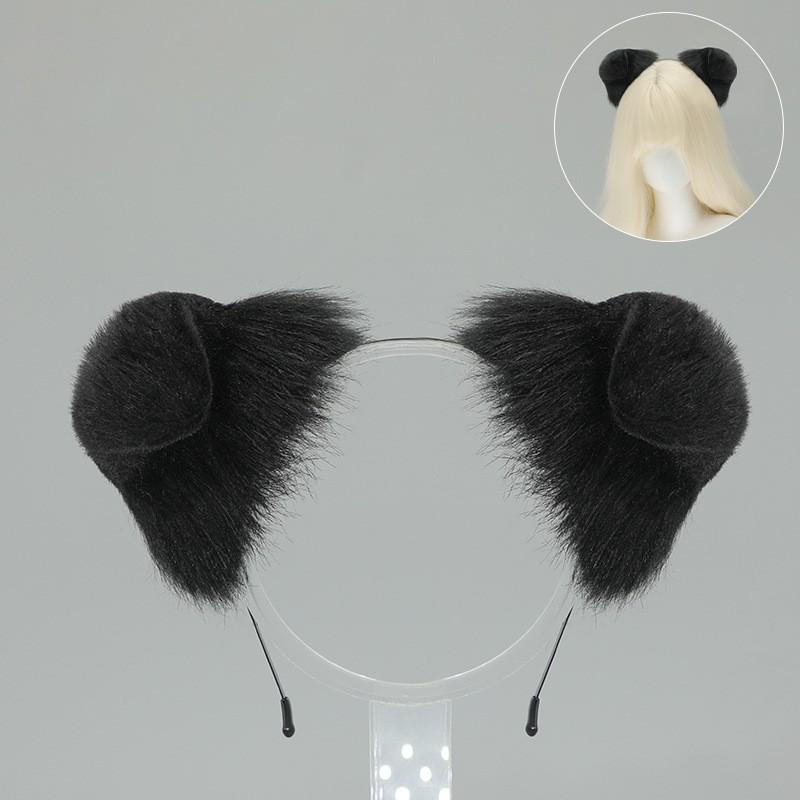 Plush Dog Ear Headband Cosplay Accessory Anime Conventions - Soft Floppy Ears With Tail Adjustable One Size