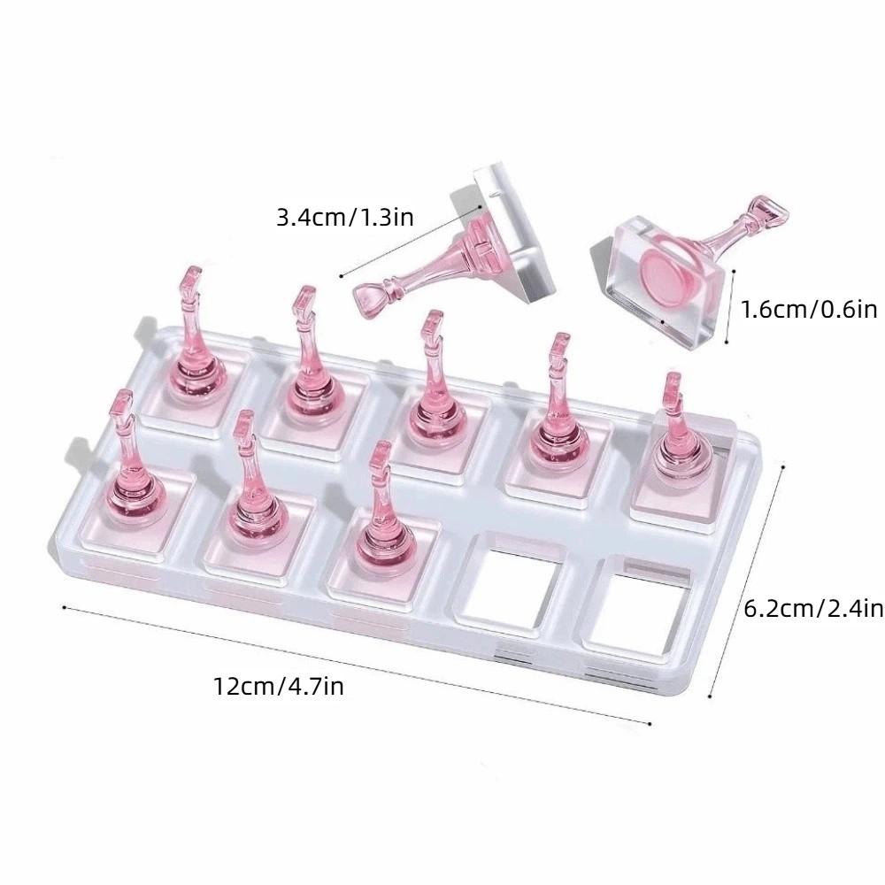Non-Magnetic Nail Display Stand Transparent False Nail Tips Holder Manicurist Tools