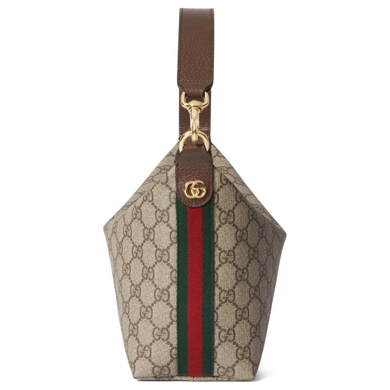 Gucci Ophidia detachable shoulder strap zipper closure Supreme canvas hand shoulder bag women's brown