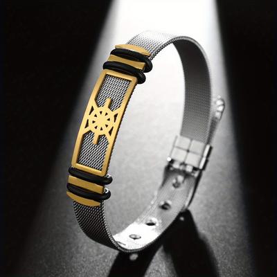 Модный браслет с рисунком компаса в стиле панк, регулируемый браслет из нержавеющей стали, популярный простой праздничный подарок, аксессуар для вечеринки