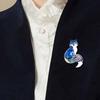 Enamel Foxes Brooch Rhinestones Charm Pin Animal Badge Jewelry Backpack Decoration Fashion Accessories for Jackets