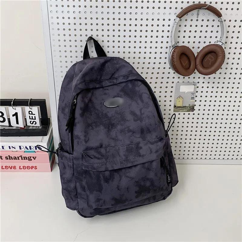 Schoolbag Fashion 1011 New Tie-Dye High School College Student Large Capacity Class Bag Casual Versatile Commuter Backpack