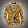 Весна и осень Новый вельветовый костюм Ретро Повседневный пиджак на плоской подошве Мужской однотонный костюм