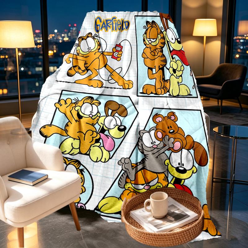 Garfield Print Blanket - Soft & Comfortable, for Bedroom, Travel, Sofa, Home Decoration - Birthday Christmas Gift for Friend