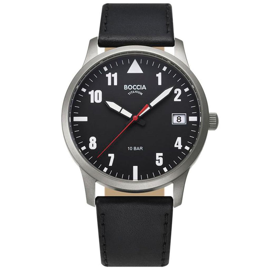 Watch Black [Boccia Titanium] 3650-01 Men's