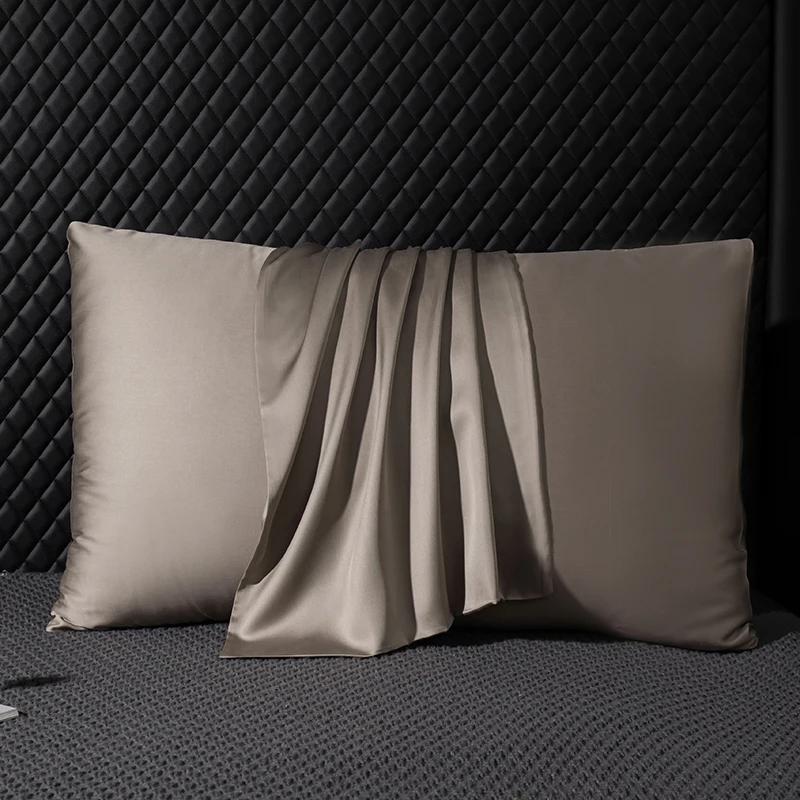 Silver Ion Mulberry Silk Pillowcase Double Sided Silky Soft Breathable Bedding 1pc or 2pcs